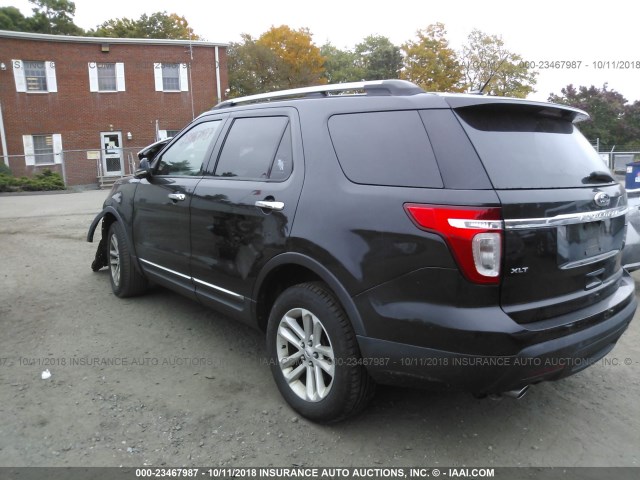 1FM5K8D88DGA05860 - 2013 FORD EXPLORER XLT BLACK photo 3