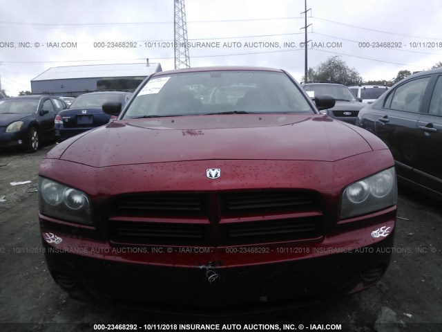 2B3KA43G76H311548 - 2006 DODGE CHARGER SE/SXT RED photo 6