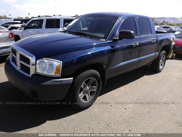 1D3HW28P67S173543 - 2007 DODGE DAKOTA QUAD/ST BLUE photo 2