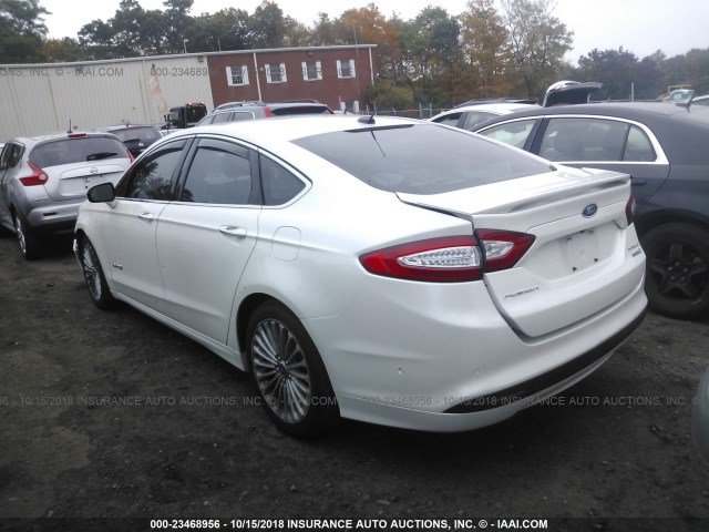 3FA6P0RU3DR335163 - 2013 FORD FUSION TITANIUM HEV WHITE photo 3