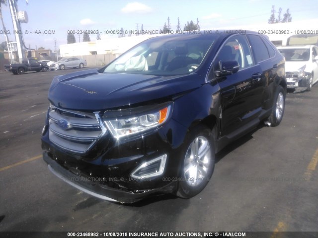 2FMPK3J90JBB63590 - 2018 FORD EDGE SEL BLACK photo 2