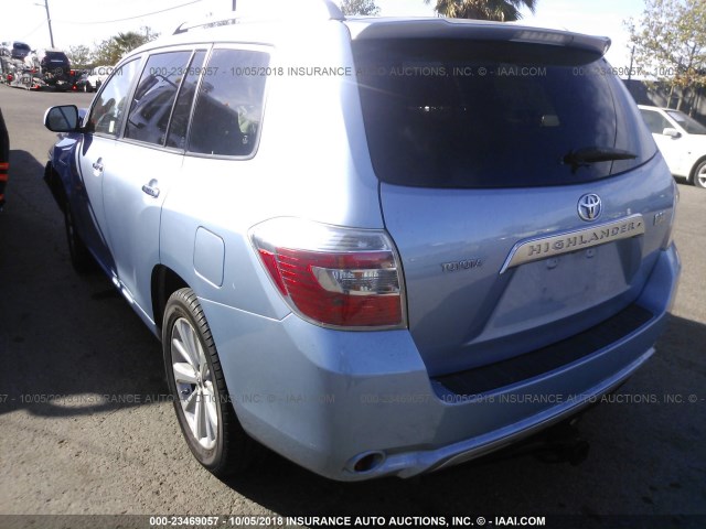 JTEEW44A982006034 - 2008 TOYOTA HIGHLANDER HYBRID LIMITED BLUE photo 3