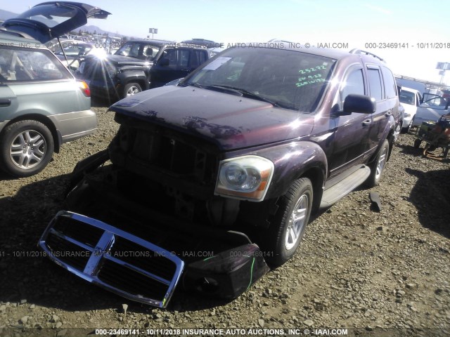 1D8HB48N75F520013 - 2005 DODGE DURANGO SLT MAROON photo 2