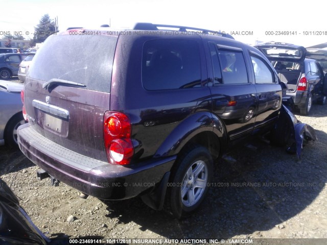 1D8HB48N75F520013 - 2005 DODGE DURANGO SLT MAROON photo 4