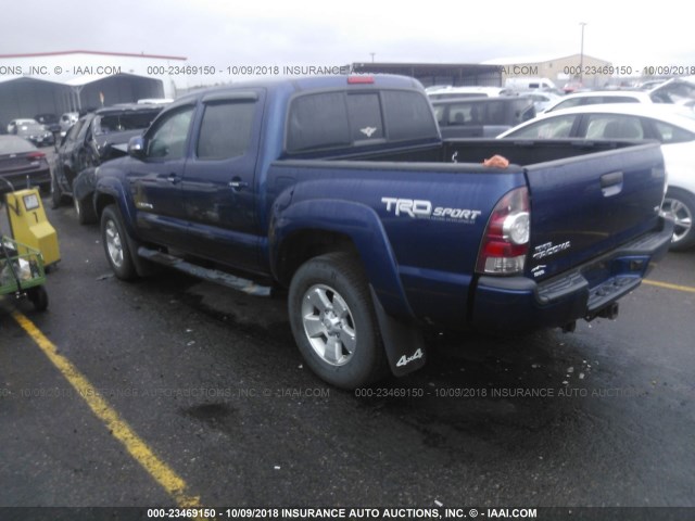 3TMLU4EN5FM169711 - 2015 TOYOTA TACOMA DOUBLE CAB/TRD PRO BLUE photo 3