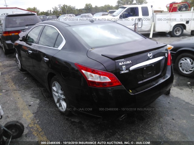 1N4AA5APXBC811838 - 2011 NISSAN MAXIMA S/SV BLACK photo 3