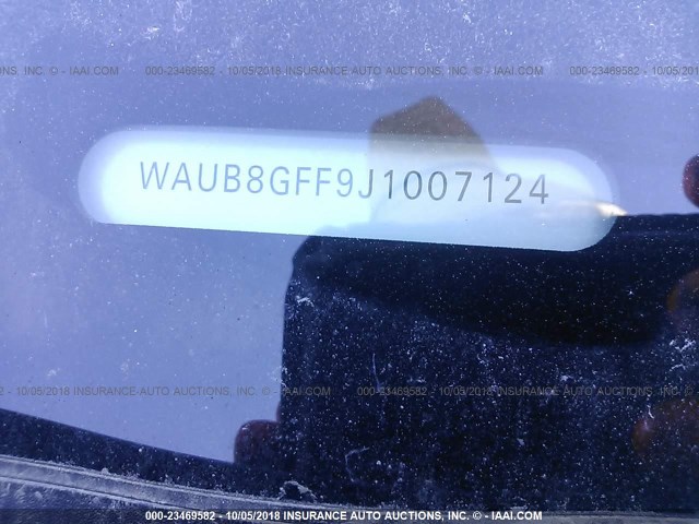 WAUB8GFF9J1007124 - 2018 AUDI A3 PREMIUM GRAY photo 9