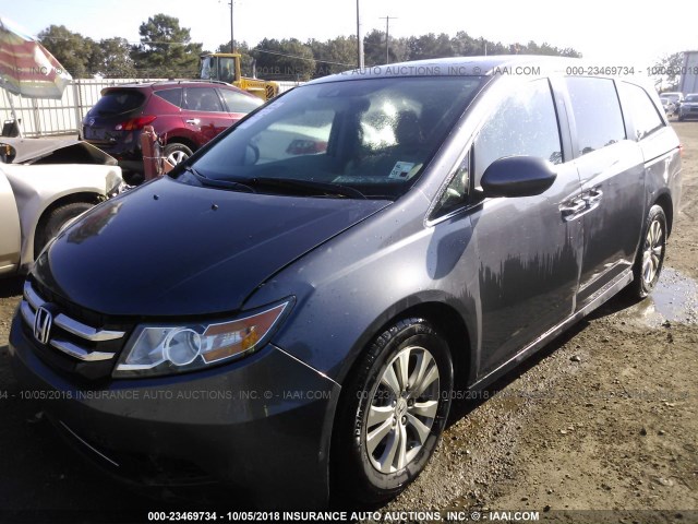 5FNRL5H66FB070276 - 2015 HONDA ODYSSEY EXL GRAY photo 2