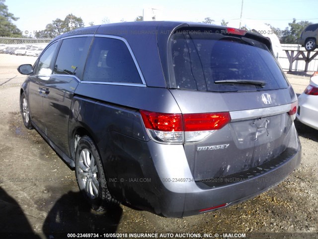 5FNRL5H66FB070276 - 2015 HONDA ODYSSEY EXL GRAY photo 3