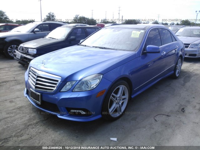 WDDHF8HB7BA431959 - 2011 MERCEDES-BENZ E 350 4MATIC BLUE photo 2