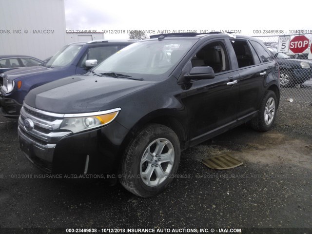 2FMDK4JC2BBB35425 - 2011 FORD EDGE SEL BLACK photo 2