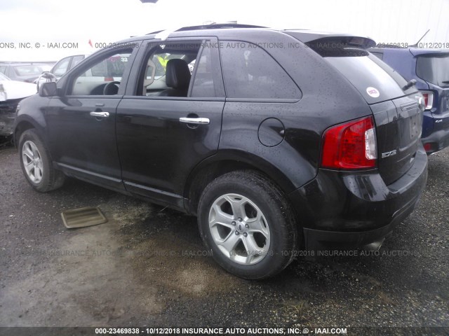 2FMDK4JC2BBB35425 - 2011 FORD EDGE SEL BLACK photo 3