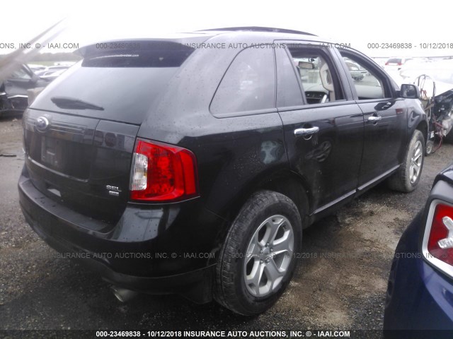 2FMDK4JC2BBB35425 - 2011 FORD EDGE SEL BLACK photo 4