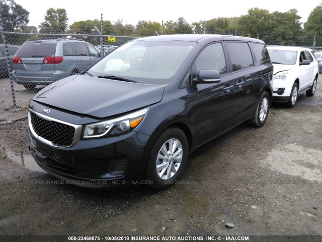 KNDMB5C15H6226895 - 2017 KIA SEDONA LX BLUE photo 2