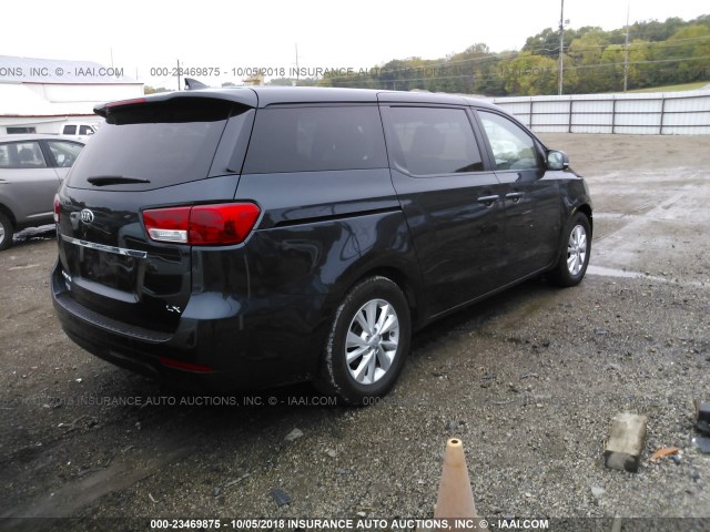 KNDMB5C15H6226895 - 2017 KIA SEDONA LX BLUE photo 4