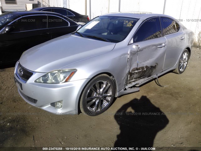 JTHBK262365012743 - 2006 LEXUS IS 250 SILVER photo 2