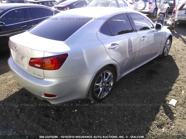 JTHBK262365012743 - 2006 LEXUS IS 250 SILVER photo 4