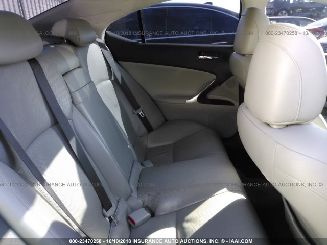 JTHBK262365012743 - 2006 LEXUS IS 250 SILVER photo 8