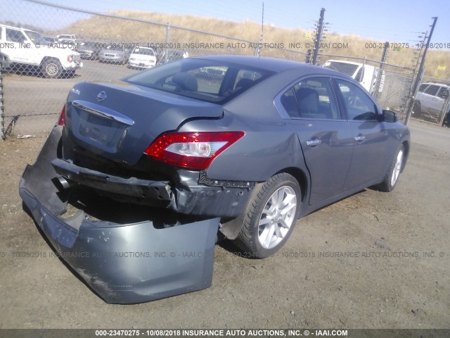 1N4AA51EX9C828390 - 2009 NISSAN MAXIMA S/SV GRAY photo 4