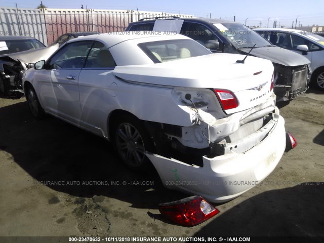 1C3LC65M18N100551 - 2008 CHRYSLER SEBRING LIMITED WHITE photo 3