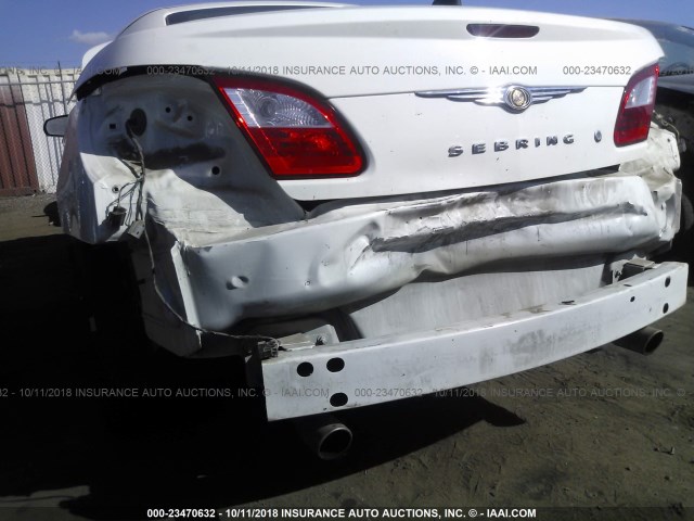 1C3LC65M18N100551 - 2008 CHRYSLER SEBRING LIMITED WHITE photo 6