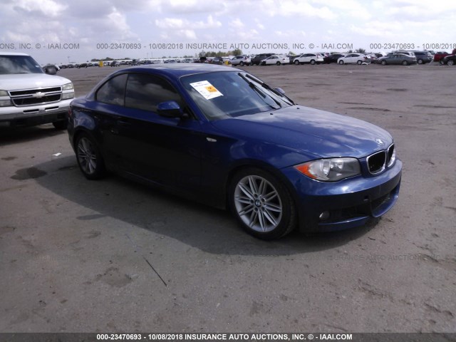 WBAUP7C54BVM54591 - 2011 BMW 128 I BLUE photo 1