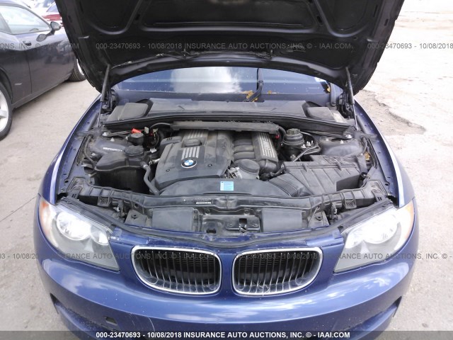 WBAUP7C54BVM54591 - 2011 BMW 128 I BLUE photo 10