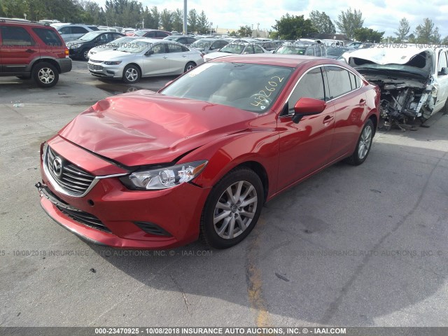 JM1GJ1U54G1402602 - 2016 MAZDA 6 SPORT RED photo 2