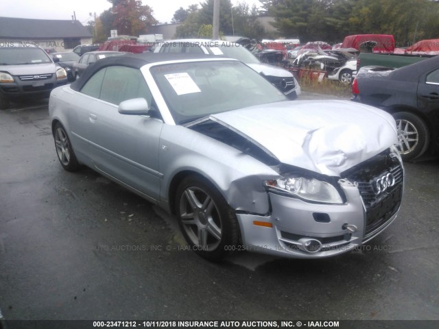 WAUDF48H67K028060 - 2007 AUDI A4 2.0T CABRIOLET QUATTRO SILVER photo 1