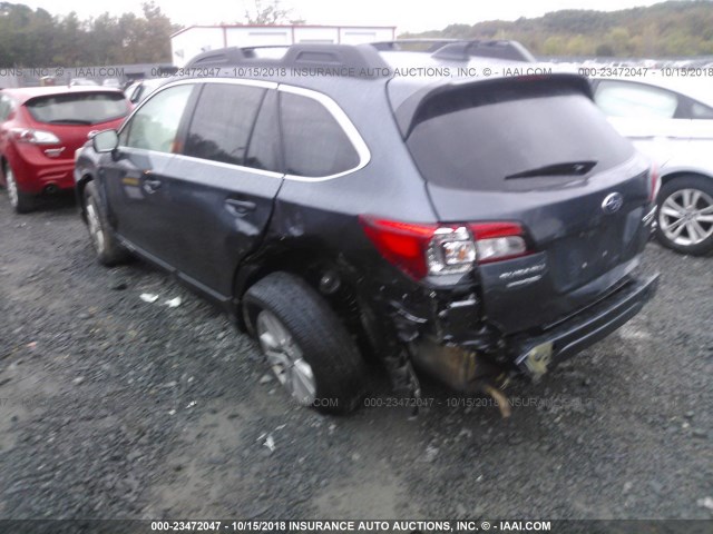 4S4BSAFC5H3435743 - 2017 SUBARU OUTBACK 2.5I PREMIUM GRAY photo 3