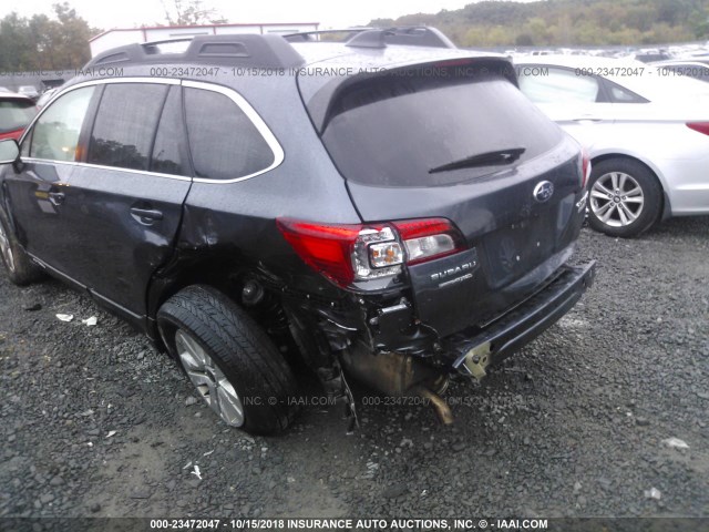 4S4BSAFC5H3435743 - 2017 SUBARU OUTBACK 2.5I PREMIUM GRAY photo 6