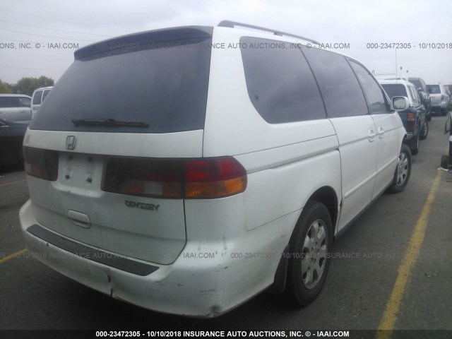 5FNRL18932B053626 - 2002 HONDA ODYSSEY EXL WHITE photo 4