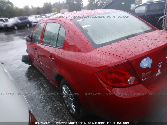 1G1AT58H597294737 - 2009 CHEVROLET COBALT LT RED photo 3