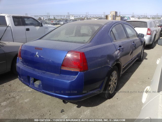 4A3AB36F36E011501 - 2006 MITSUBISHI GALANT ES MEDIUM/LS MEDIUM BLUE photo 4