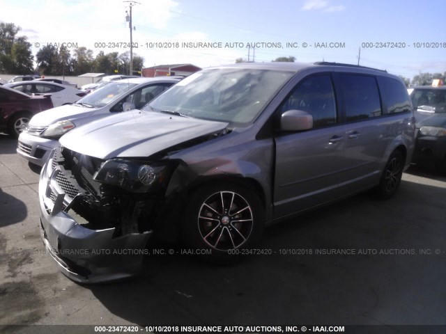 2C4RDGEG5GR242812 - 2016 DODGE GRAND CARAVAN R/T SILVER photo 2