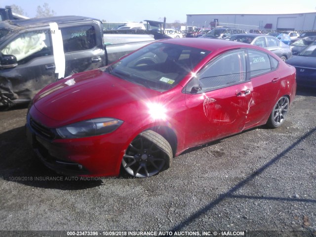 1C3CDFBB2FD421680 - 2015 DODGE DART SXT RED photo 2