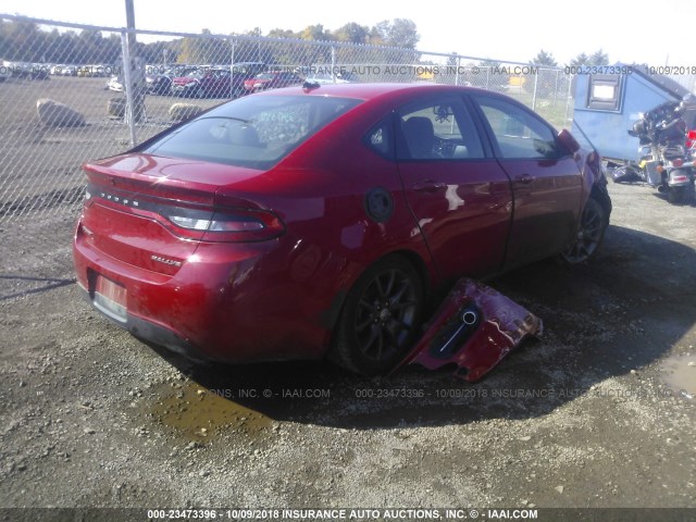 1C3CDFBB2FD421680 - 2015 DODGE DART SXT RED photo 4