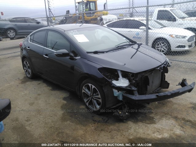 KNAFX4A86E5108874 - 2014 KIA FORTE EX BLACK photo 1