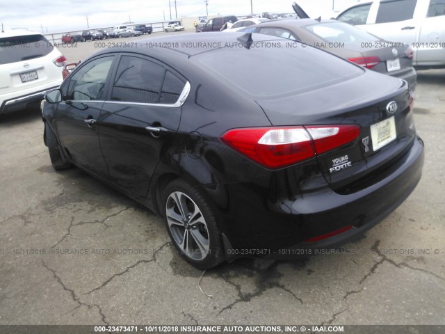 KNAFX4A86E5108874 - 2014 KIA FORTE EX BLACK photo 3