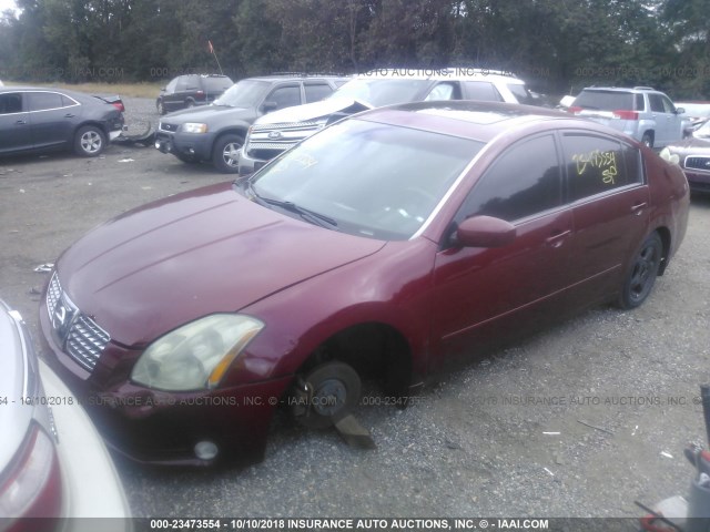 1N4BA41E14C838426 - 2004 NISSAN MAXIMA SE/SL RED photo 2