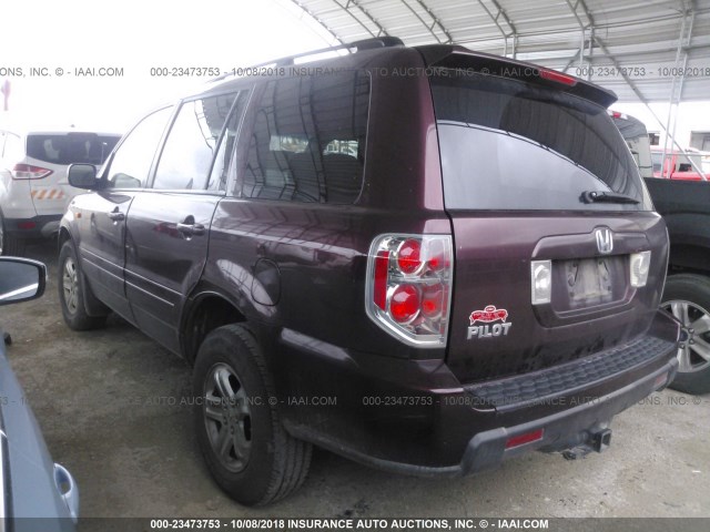 5FNYF28208B001617 - 2008 HONDA PILOT VP PURPLE photo 3