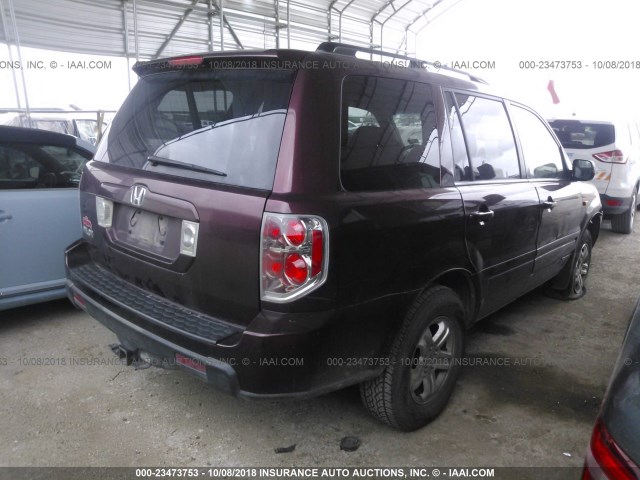 5FNYF28208B001617 - 2008 HONDA PILOT VP PURPLE photo 4