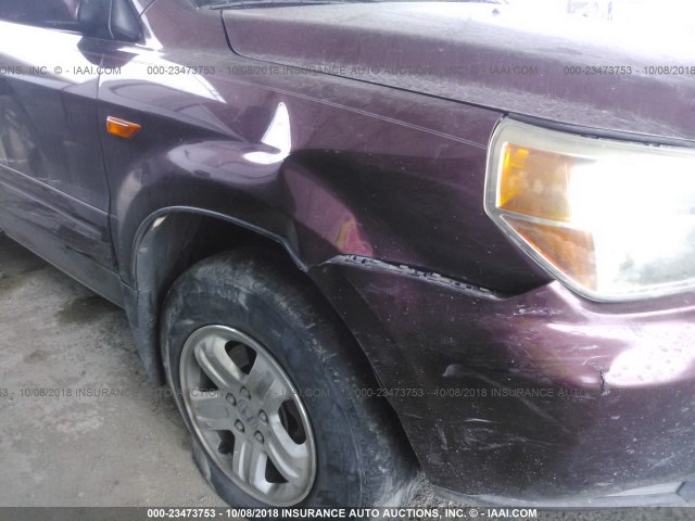 5FNYF28208B001617 - 2008 HONDA PILOT VP PURPLE photo 6