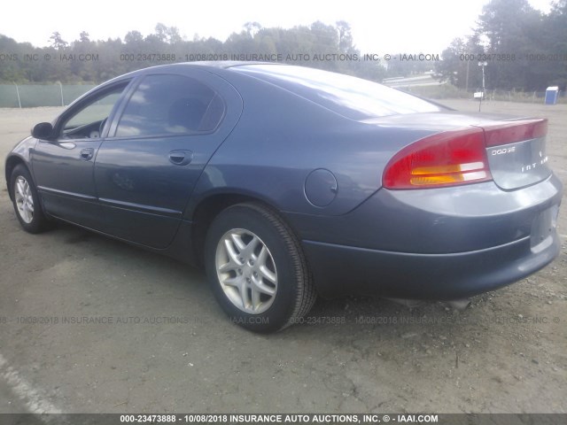 2B3HD46R72H278026 - 2002 DODGE INTREPID SE BLUE photo 3