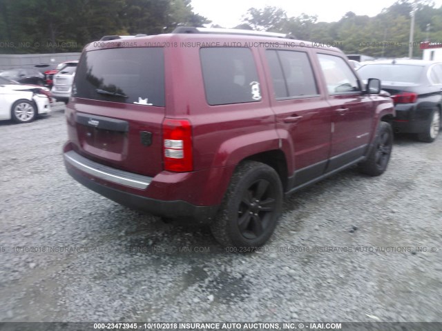 1C4NJPFB0CD694898 - 2012 JEEP PATRIOT LATITUDE RED photo 4