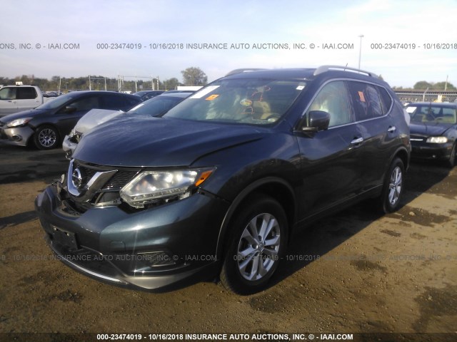 5N1AT2MVXGC885471 - 2016 NISSAN ROGUE S/SL/SV BLUE photo 2