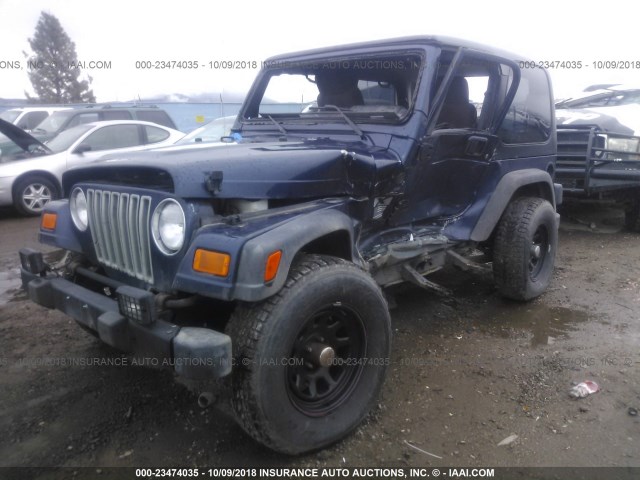 1J4FA39S84P727729 - 2004 JEEP WRANGLER X BLUE photo 2