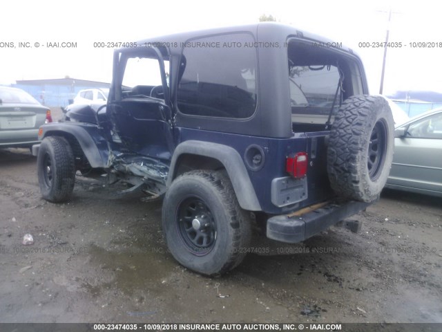 1J4FA39S84P727729 - 2004 JEEP WRANGLER X BLUE photo 3