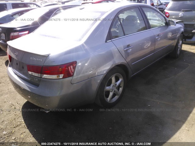 5NPEU46F78H402965 - 2008 HYUNDAI SONATA SE/LIMITED GRAY photo 4