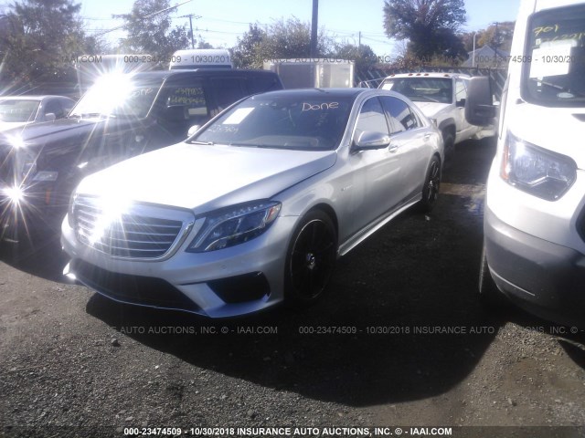 WDDUG7JB2FA114354 - 2015 MERCEDES-BENZ S 63 AMG SILVER photo 2